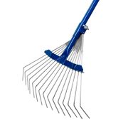 Грабли веерные пластинчатые 15-ти зуб с мет черенком /Павлово/ синие