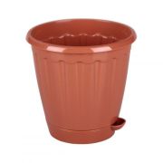 Горшок Рондо 1,5л коричневый с под-м (уп.32) Альтернатива