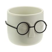 Кашпо СТИВ 0,65л D115мм со вставкой Белый ротанг М-пластика