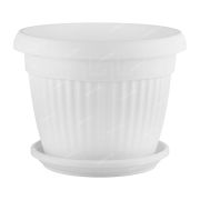 Горшок 1л белый с поддоном ФарПласт